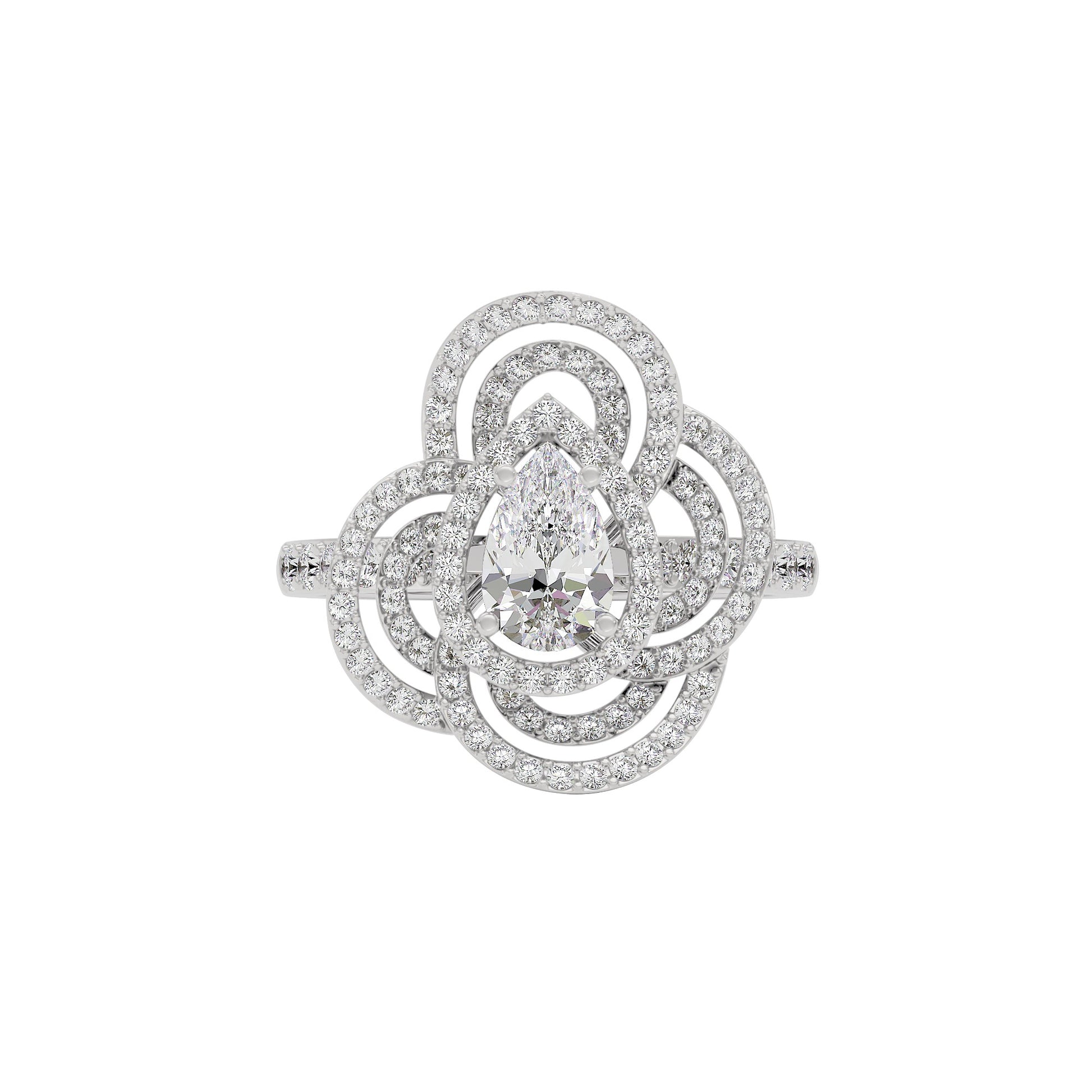Serene Cluster Diamond Ring 18 KT / White Gold / 22