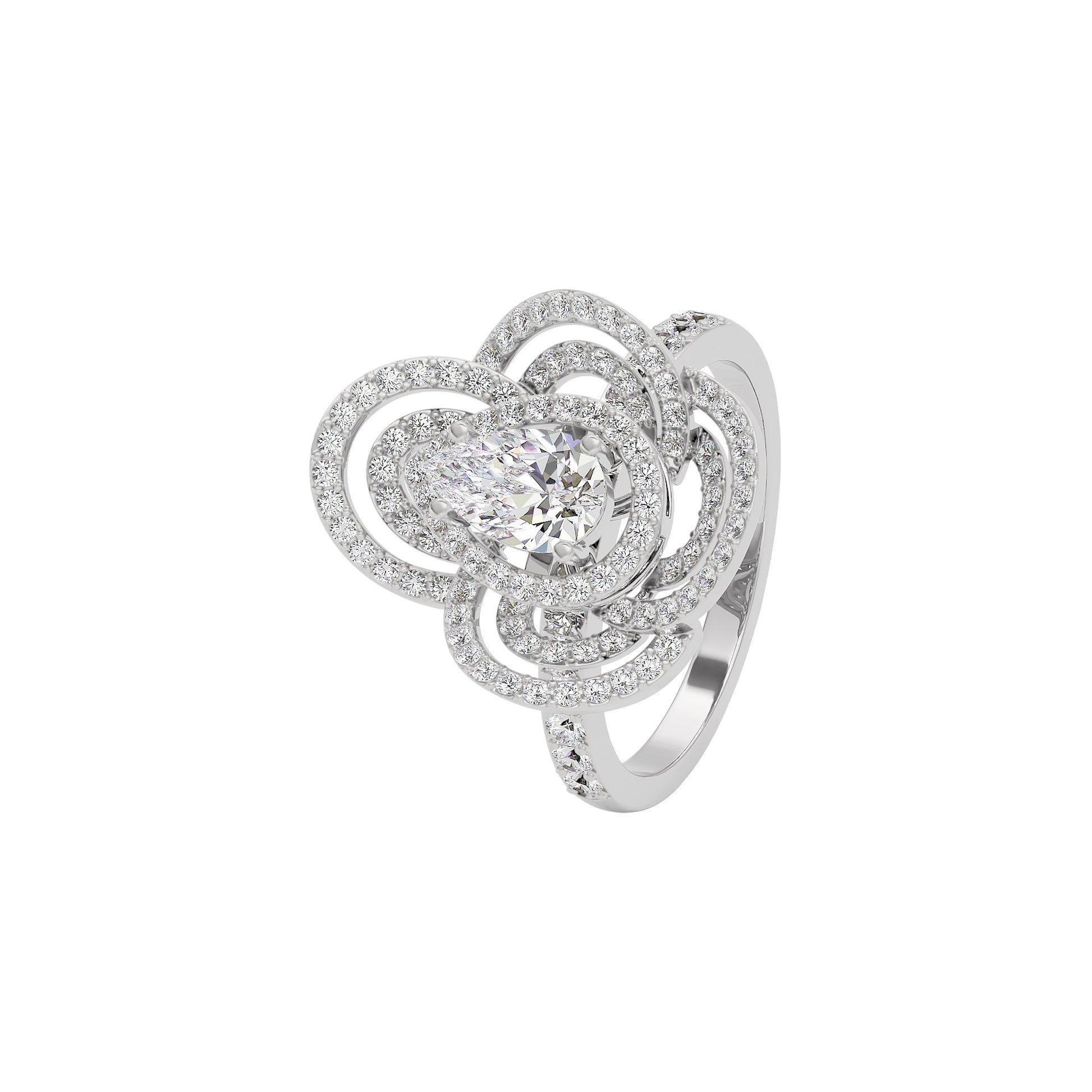 Serene Cluster Diamond Ring 18 KT / White Gold / 22