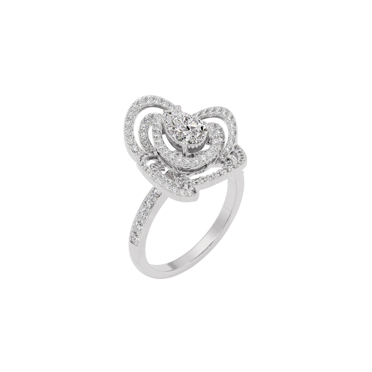 Serene Cluster Diamond Ring 18 KT / White Gold / 22