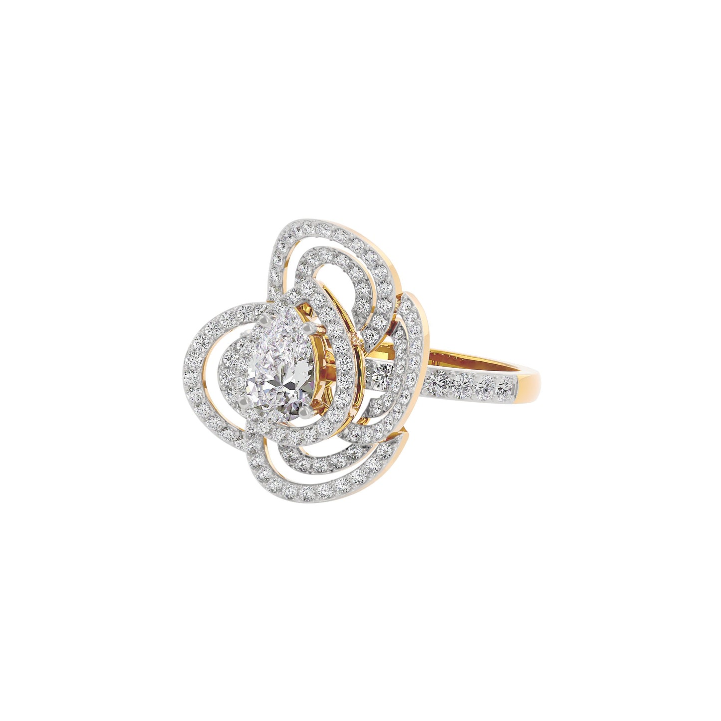 Serene Cluster Diamond Ring 18 KT / Yellow Gold / 22