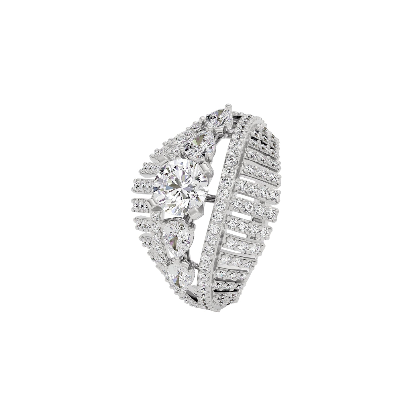 Fairy Pixie Diamond Ring 18 KT / White Gold / 22