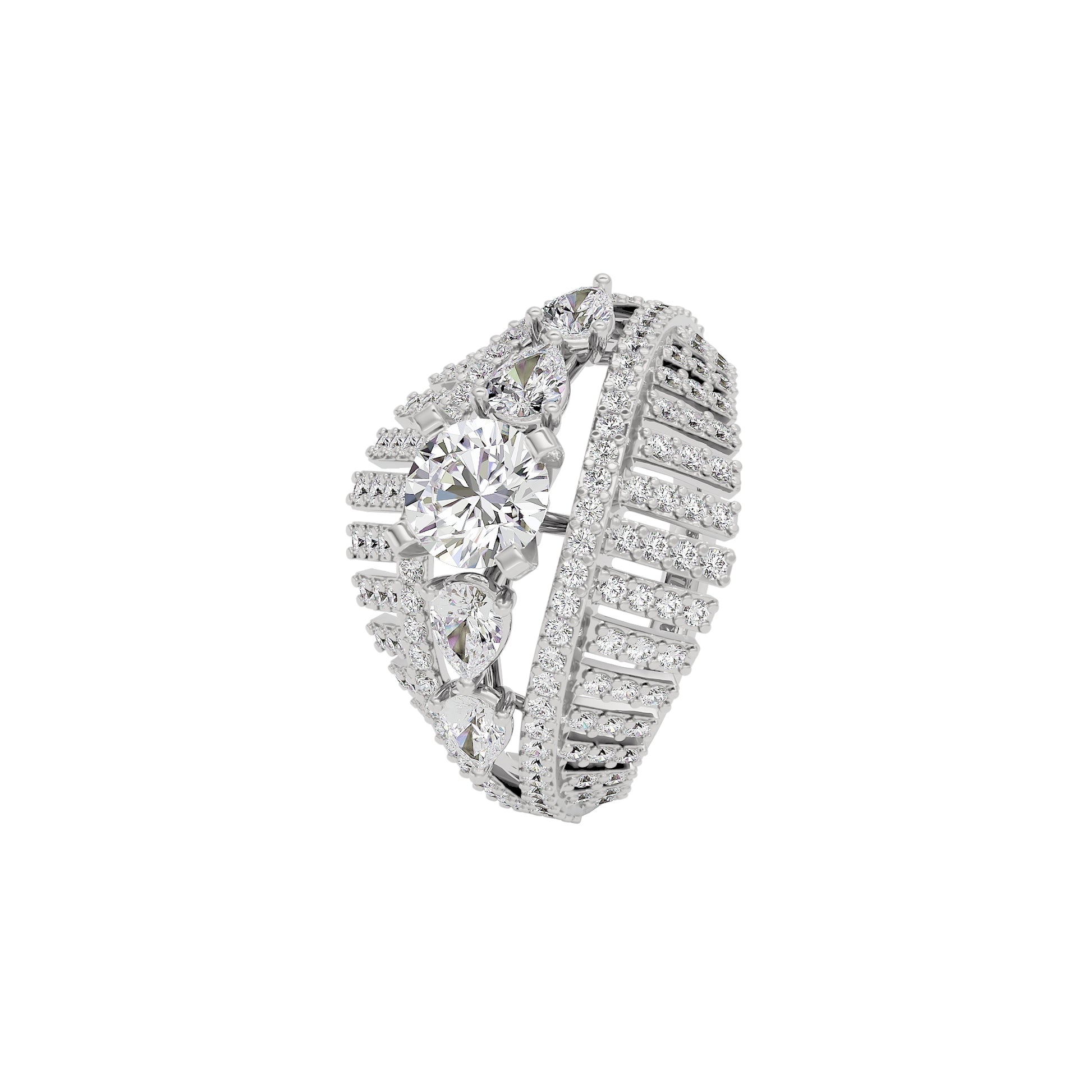 Fairy Pixie Diamond Ring 18 KT / White Gold / 22