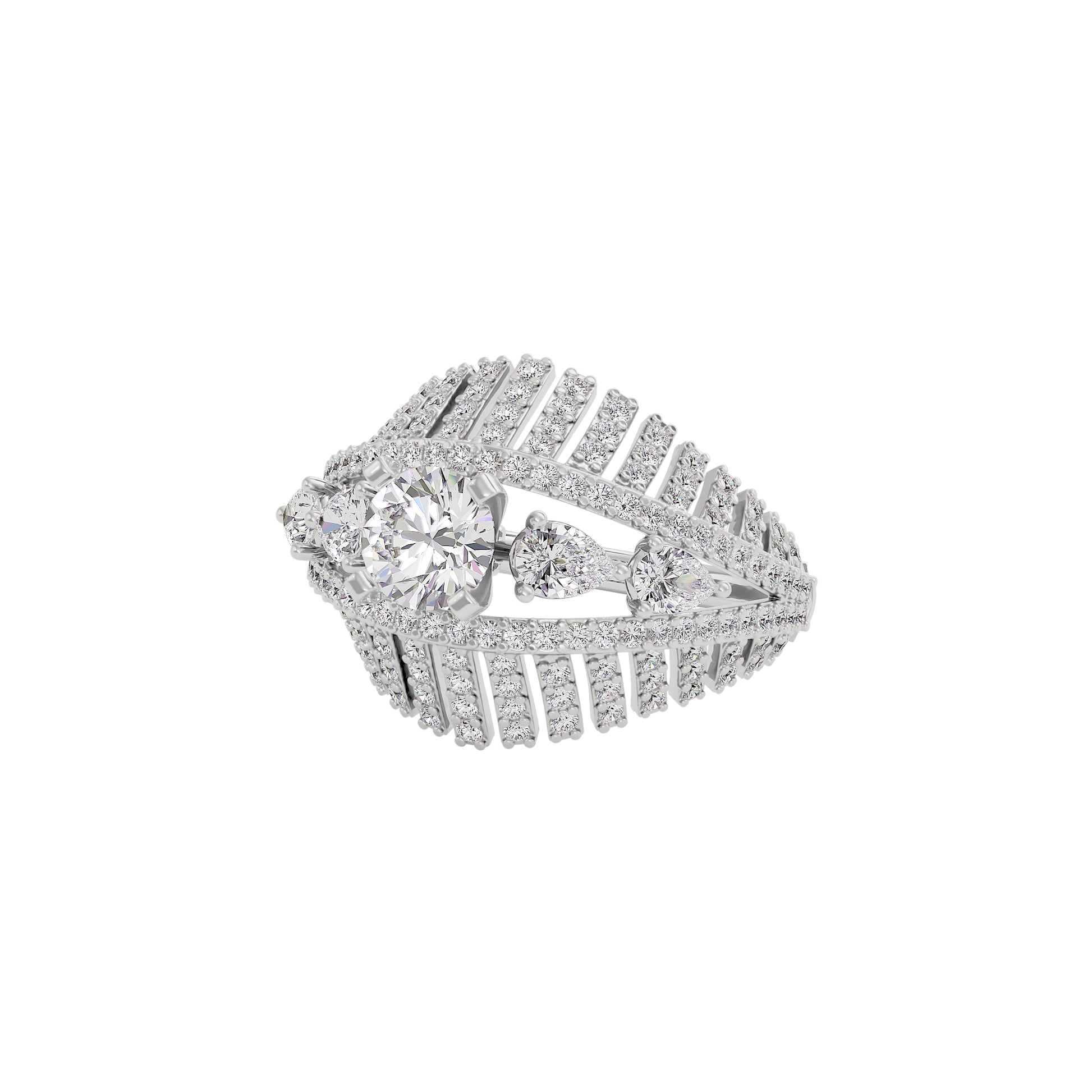 Fairy Pixie Diamond Ring 18 KT / White Gold / 22