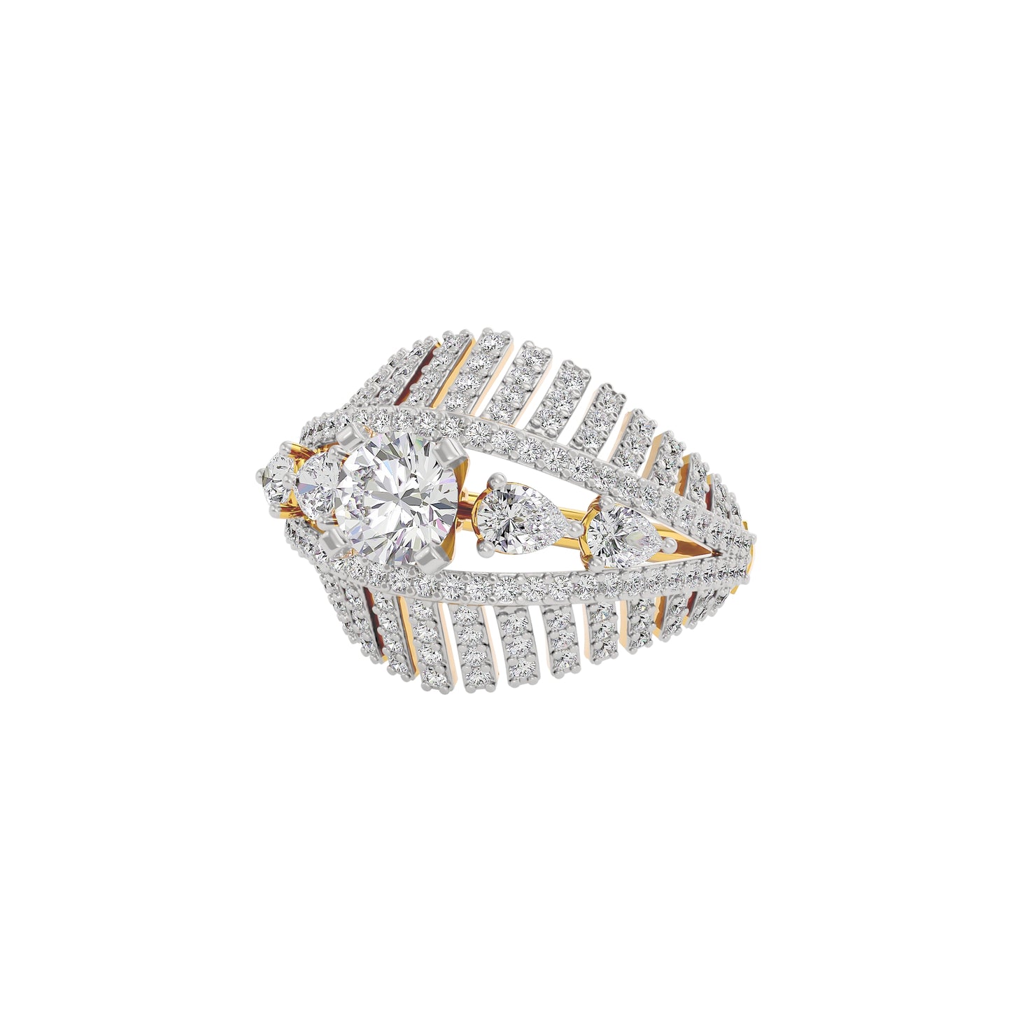 Fairy Pixie Diamond Ring 18 KT / Yellow Gold / 22