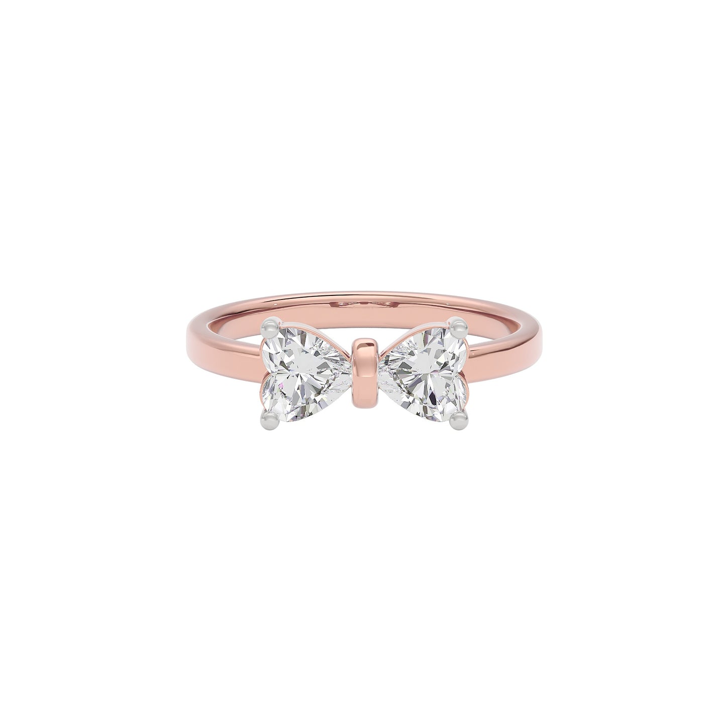 Crescent Heart Diamond Ring 18 KT / Rose Gold / 22