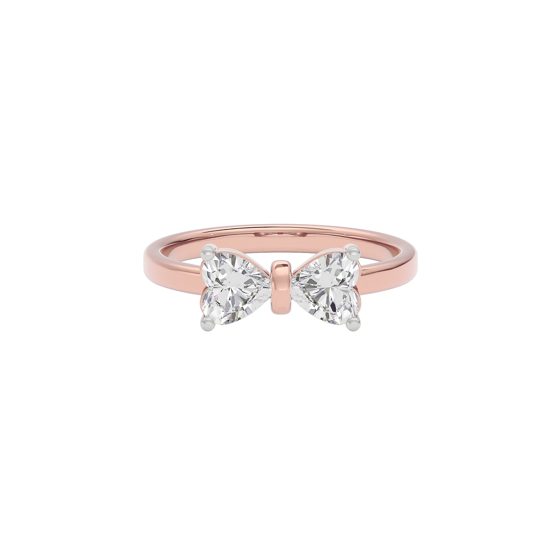 Crescent Heart Diamond Ring 18 KT / Rose Gold / 22