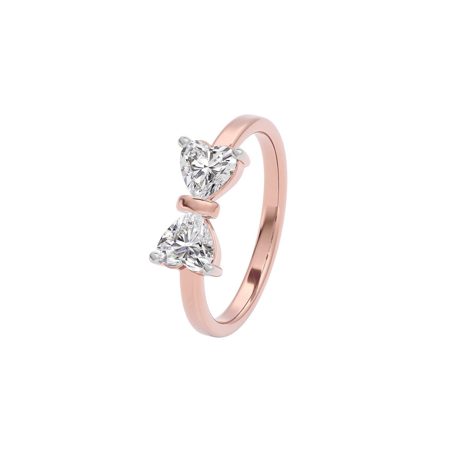 Crescent Heart Diamond Ring 18 KT / Rose Gold / 22