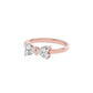 Crescent Heart Diamond Ring 18 KT / Rose Gold / 22