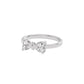 Crescent Heart Diamond Ring 18 KT / White Gold / 22
