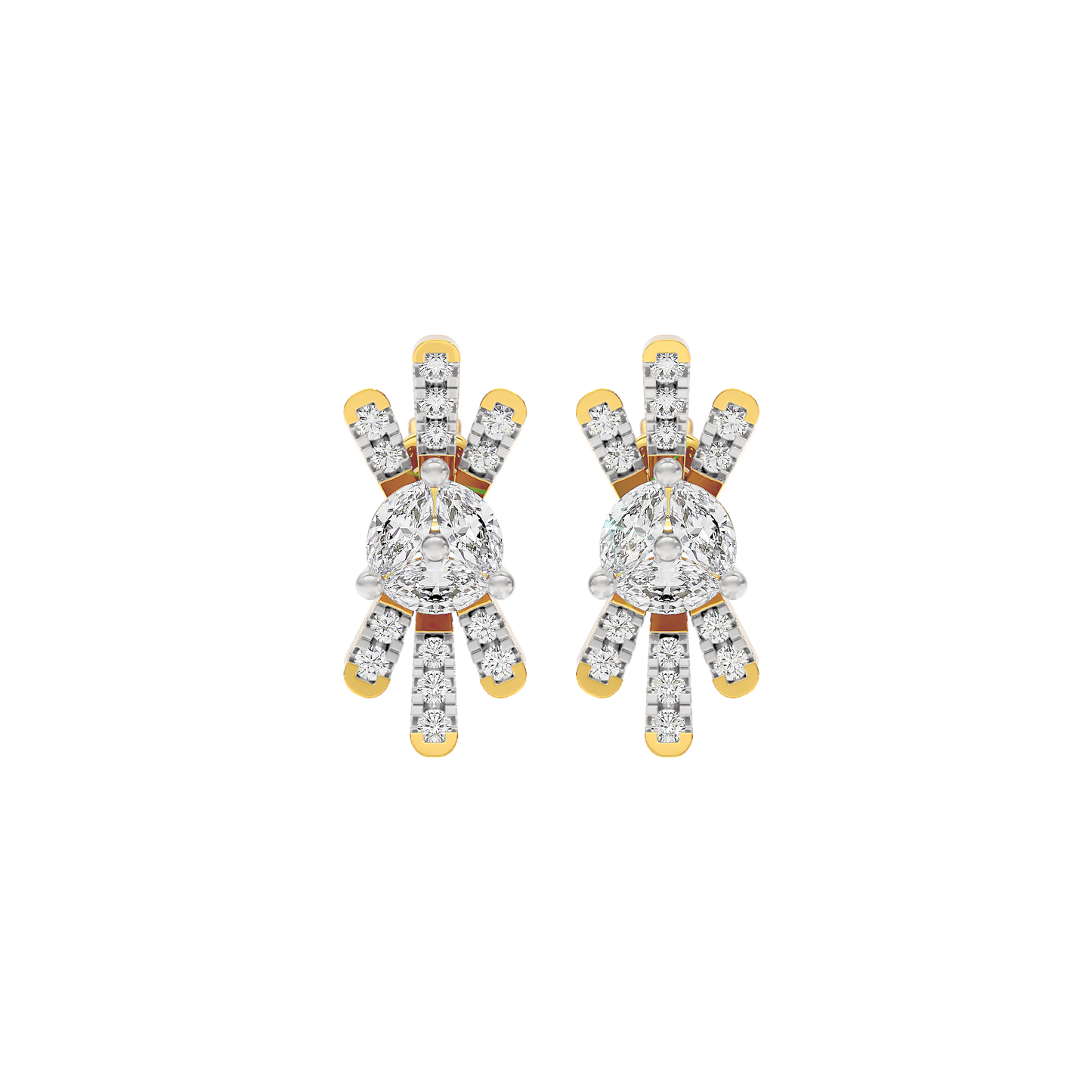 Radiant Six Diamond Earrings