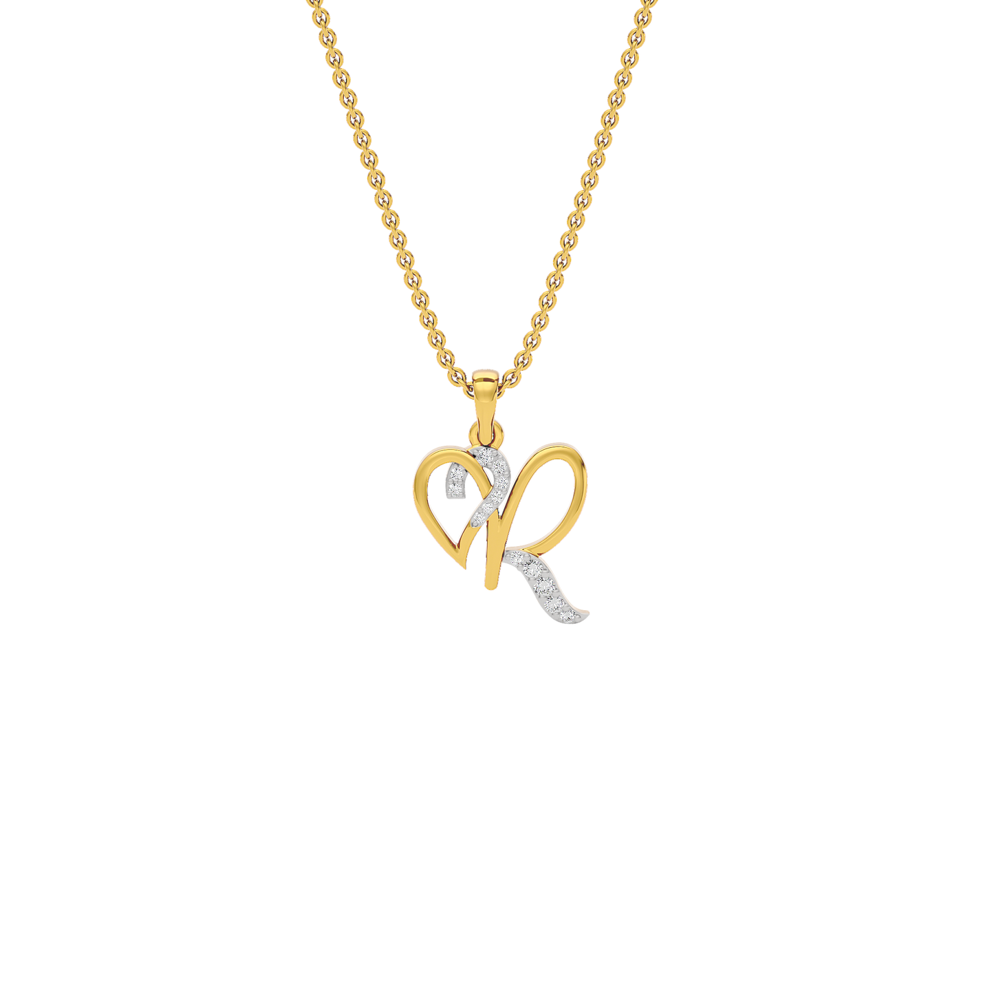 Radiant ‘R’ Diamond Pendant