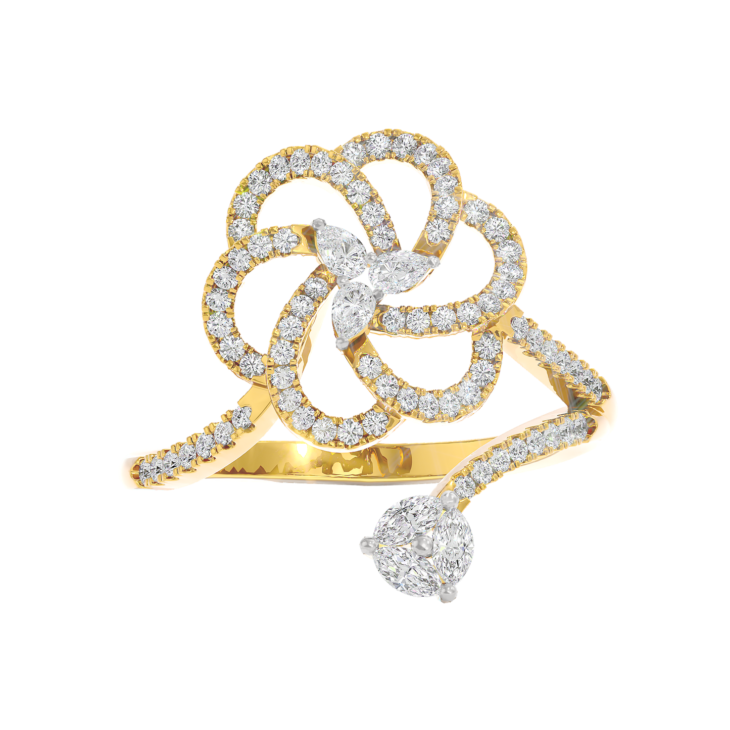 Spiral Twist Diamond Ring