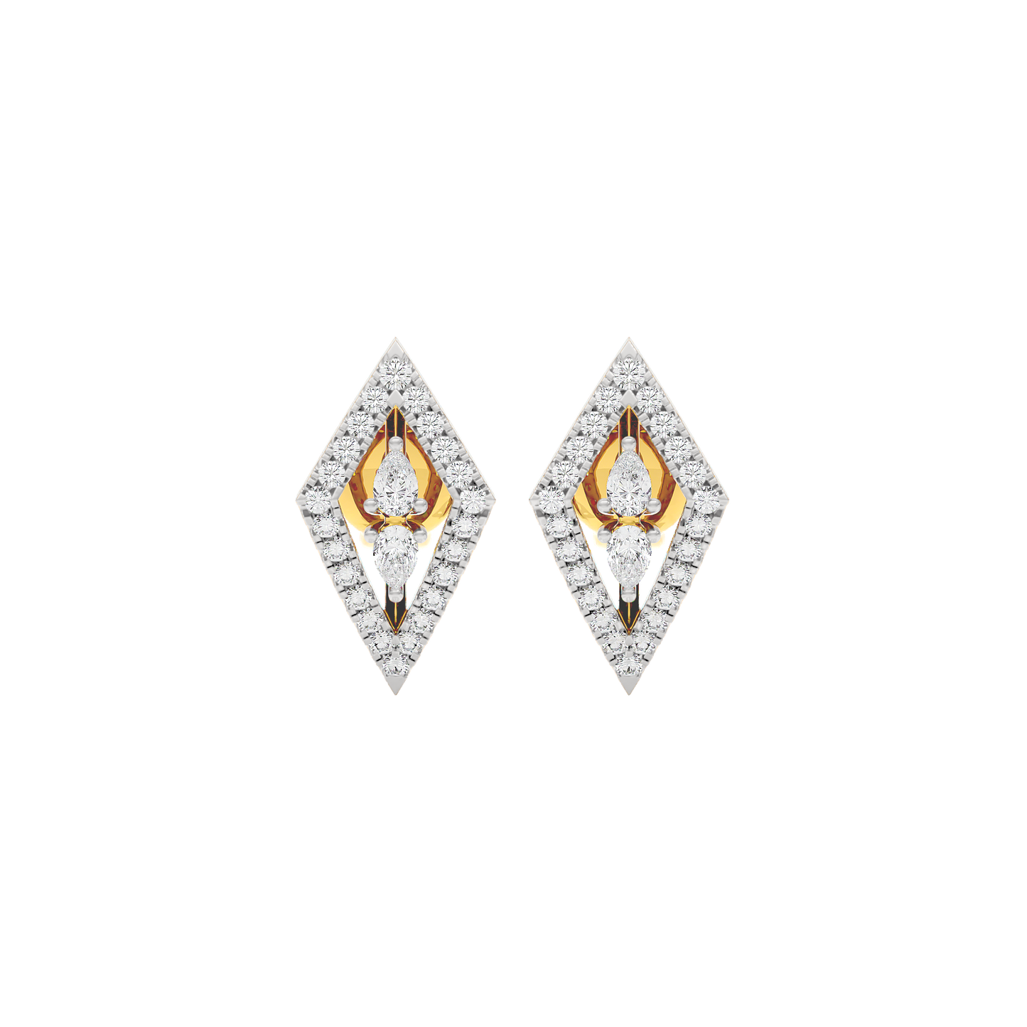 The Apex Two Tone Diamond Earrings