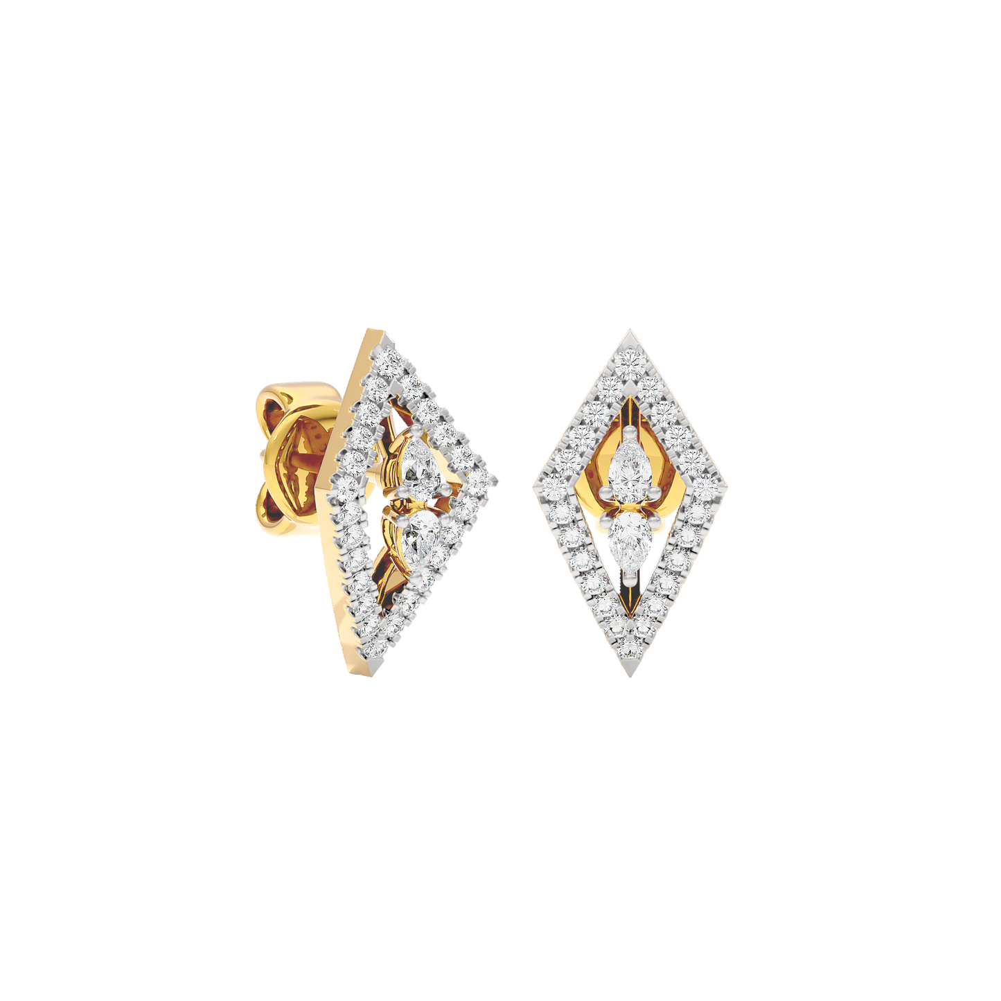 The Apex Two Tone Diamond Earrings