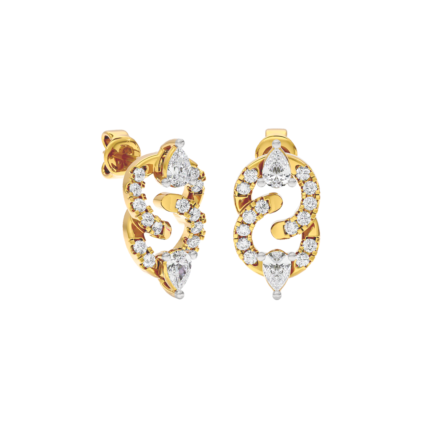 Selah Two Tone Diamond Earrings