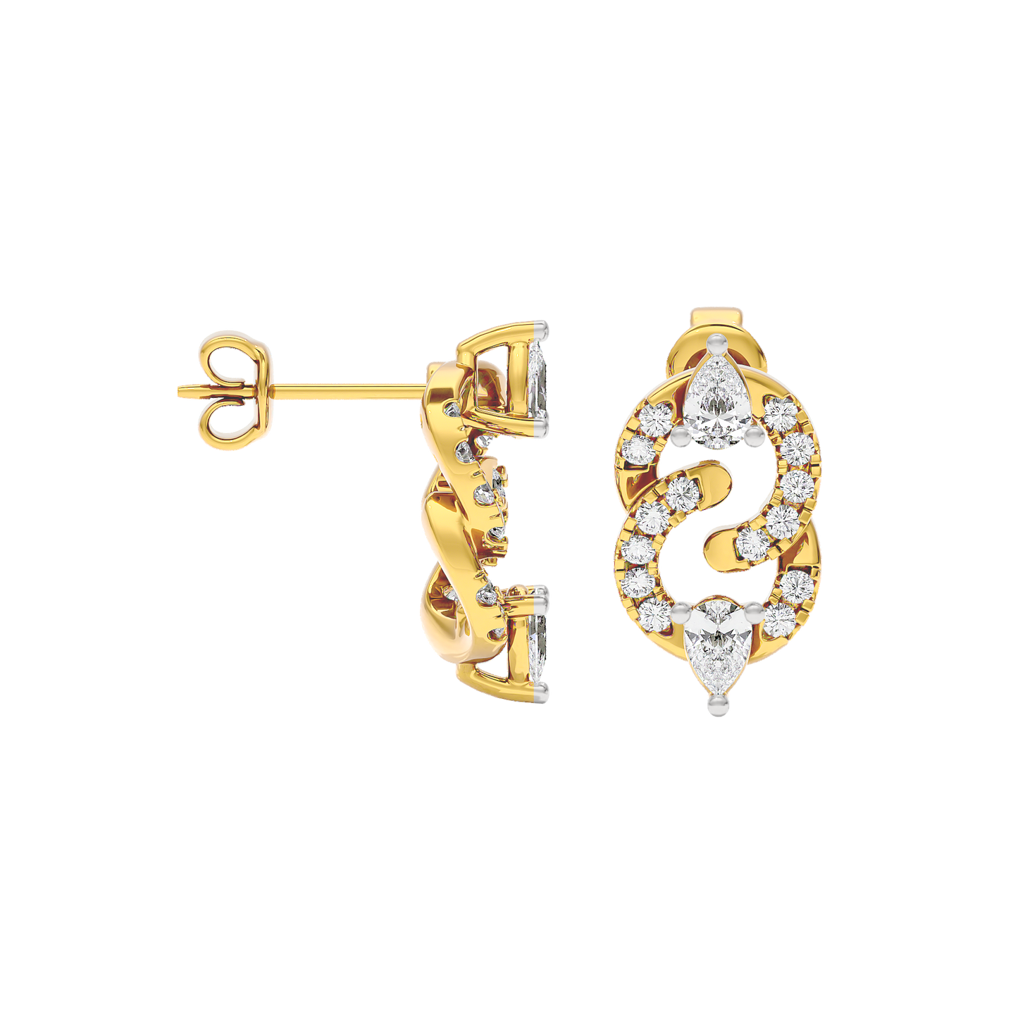 Selah Two Tone Diamond Earrings