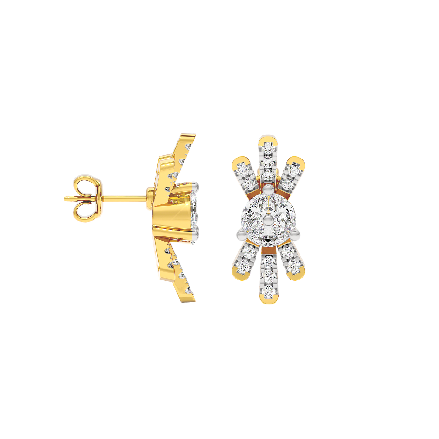 Radiant Six Diamond Earrings