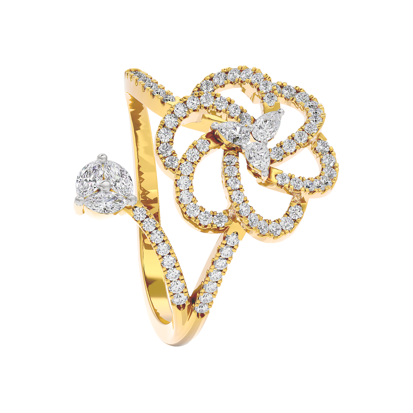 Spiral Twist Diamond Ring