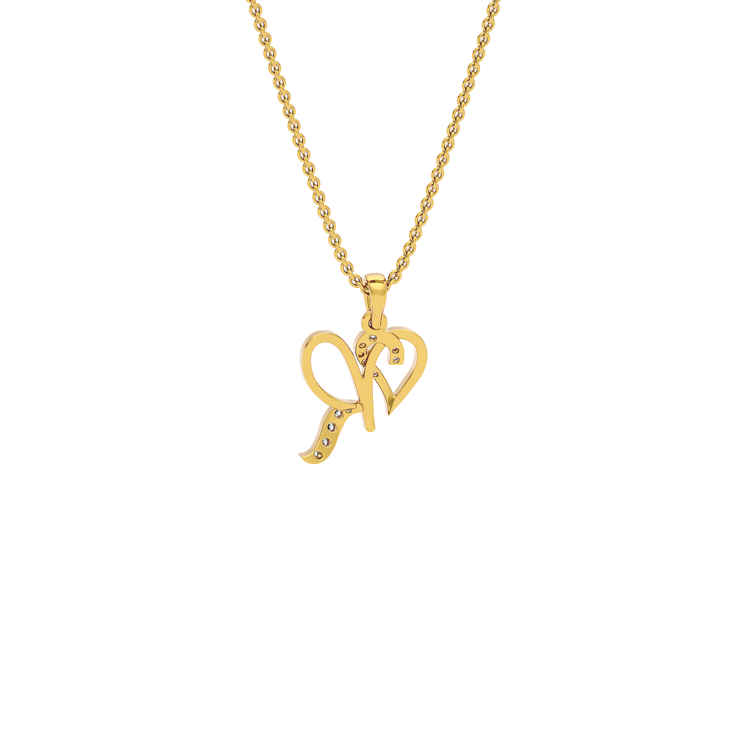 Radiant ‘R’ Diamond Pendant