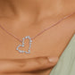 Dangling Heart Diamond Chain Necklace
