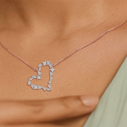 Dangling Heart Diamond Chain Necklace