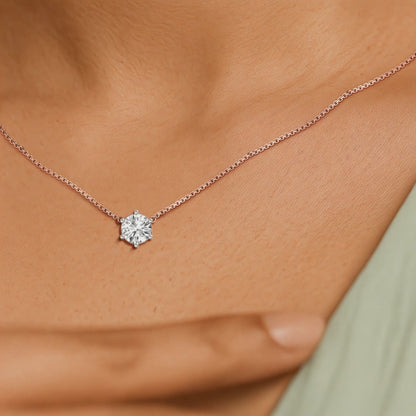 V Shaped Round Diamond Pendant