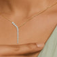 Luminous One Liner Y Diamond Chain Necklace