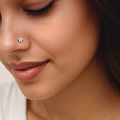 Round Solitaire Diamond Nose Pin