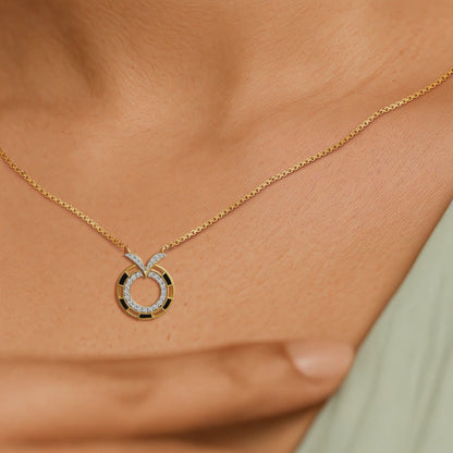 Ebon Circle Fashion Diamond Chain Necklace