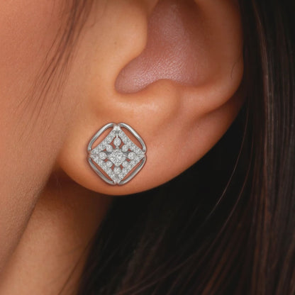 Window Gem Diamond Earrings