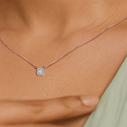 Minimalistic Ode Halo Diamond Chain Necklace