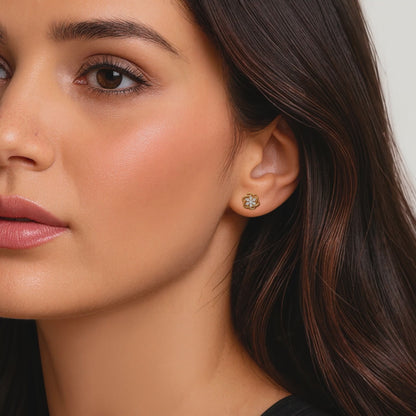 Intertwined Floral Diamond Stud Earrings