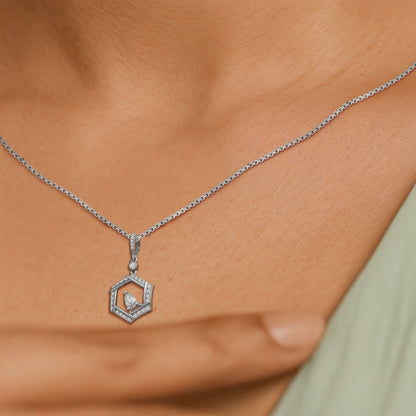 Geometric Bloom Diamond Pendant