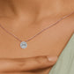 Classic Round Halo Diamond Chain Necklace