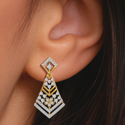 Luxe Angles Diamond Dangler Earrings