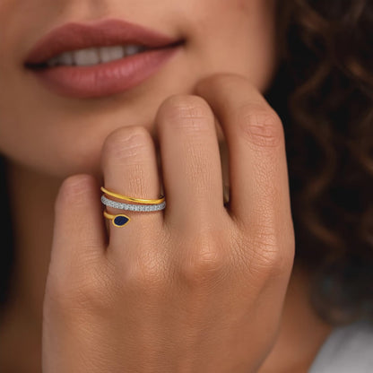 Nebula Point Pear Diamond Ring