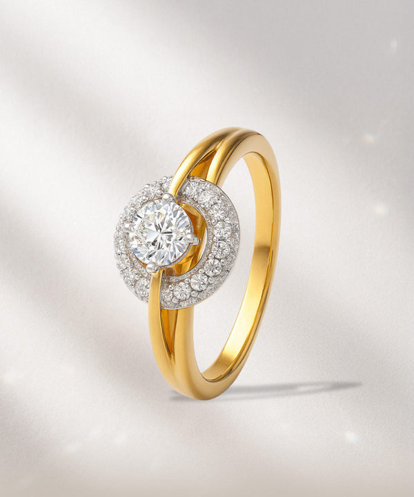 Round Solitaire Halo Diamond Ring